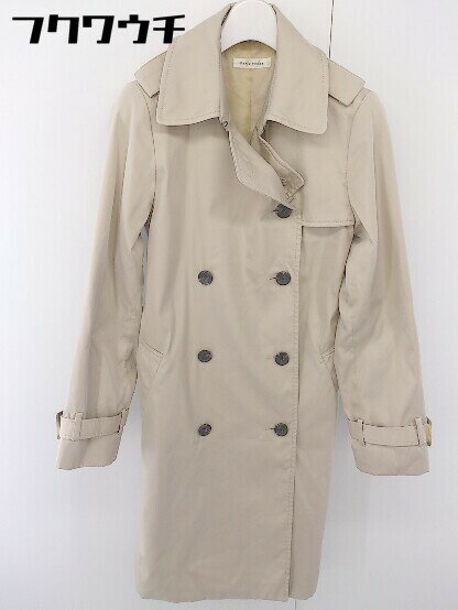 ◇ ◎ Perle Peche ペルルペッシュ ベルト付 長袖 トレンチ コート サイズ38 ベージュ レディース 【中古】