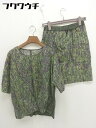 ◇ alcali アルカリ 総柄 ミニ スカート カットソー セットアップ グリーン カーキ パープル系 レディース 【中古】