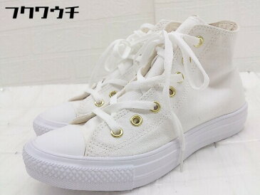 ◇ CONVERSE × earth music&ecology 32995160 コラボ ハイカット スニーカー シューズ サイズ24cm ホワイト レディース 【中古】