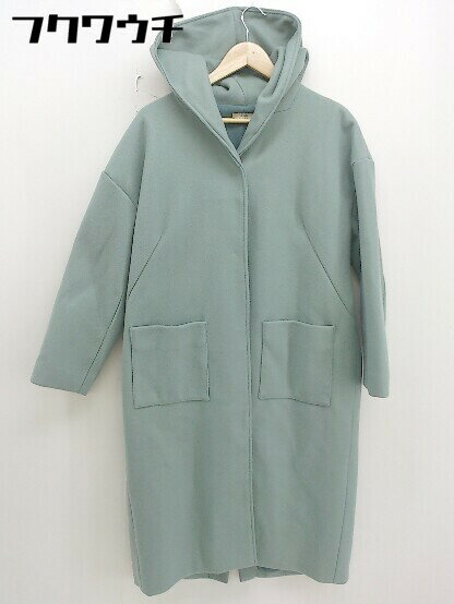 ■ mystic ミスティック スリット 長袖 ノーカラー コート サイズF ミントグリーン レディース 【中古】