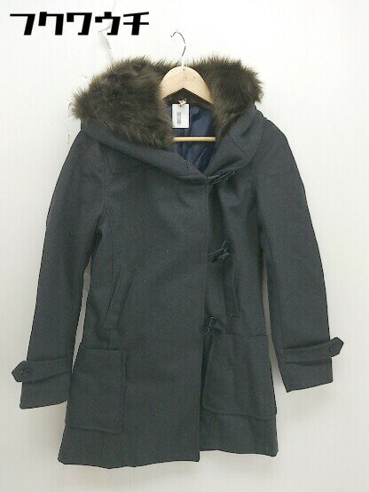 ■ UNFIT femme アンフィットファム フェイクファー 長袖 ダッフル コート ダークグレー レディース 【中古】