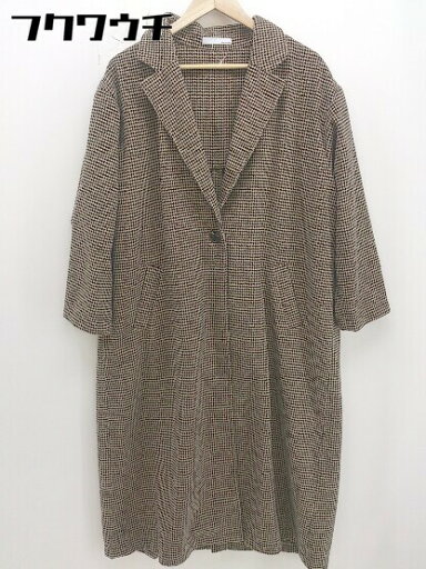 ■ Aunt Marie's アントマリーズ 千鳥格子 長袖 コート サイズF ベージュ系 ブラウン系 レディース 【中古】 ■ Aunt Marie's アントマリーズ 千鳥格子 長袖 コート サイズF ベージュ系 ブラウン系 レディース 【中古】