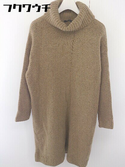 ◇ URBAN RESEARCH ROSSO ロッソ タートルネック 長袖 膝丈 ニット ワンピース サイズF ブラウン レディース 【中古】