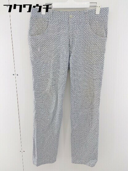 ◇ Zoy ゾーイ 総柄 ストレートパンツ ゴルフウェア サイズ 85 ホワイト ネイビー メンズ 【中古】
