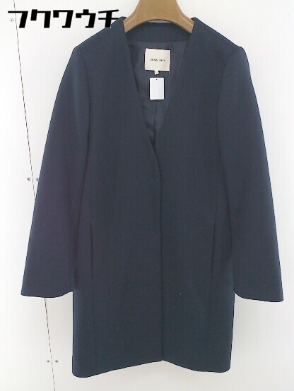 ■ SHARE PARK シェアパーク ノーカラー 長袖 コート サイズ0 ネイビー系 レディース 【中古】