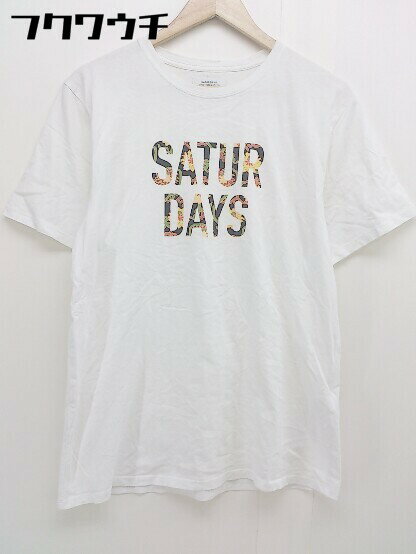 ◇ Saturdays NYC サタデーズ ニューヨークシティ プリント 半袖 Tシャツ カットソー サイズL ホワイト メンズ 【中古】 1