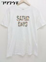 ◇ Saturdays NYC サタデーズ ニューヨークシティ プリント 半袖 Tシャツ カットソー サイズL ホワイト メンズ 【中古】