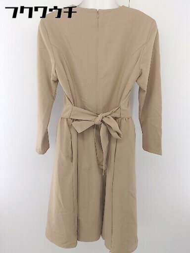 ◇ ◎ R-ISM リズム 長袖 膝下丈 ワンピース ベージュ レディース 【中古】