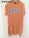 ◇ wiffle ウィッフル スリット 半袖 膝丈 カットソー ワンピース サイズF オレンジ レディース 【中古】
