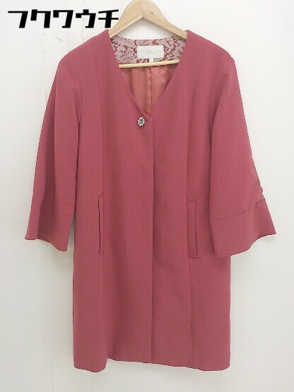 ◇ PROPORTION BODY DRESSING ビジュー 長袖 ノーカラー コート サイズ3 ピンク系 レディース 【中古】