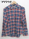 ◇ ◎ green label relaxing UNITED ARROWS チェック ボタンダウン BD 長袖 シャツ サイズS レッド系 ブルー系 メンズ ...