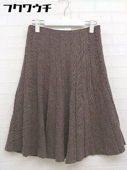 ◇ 23区 vingt trois arrondissements サイドジップ 総柄 膝丈 フレア スカート サイズ36 ベージュ マルチ レディース 【中古】(4)