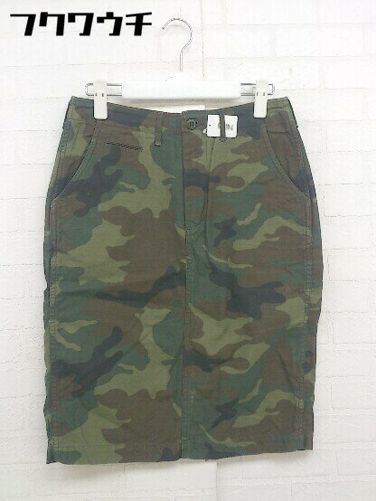 ◇ MIRROR OF Shinzone ミラーオブシンゾーン 迷彩 カモフラ 膝丈 タイト スカート サイズ38 カーキ マ..