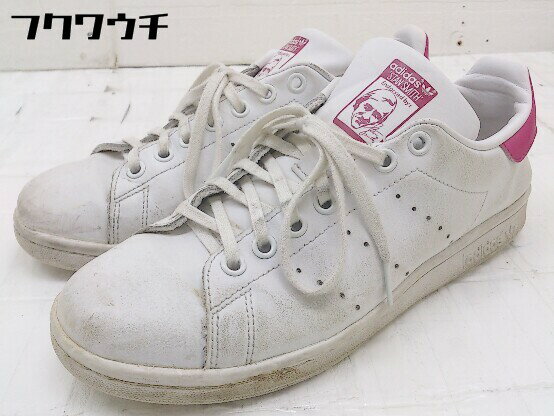 ◇ adidas アディダス STAN SMITH J B32703 スニーカー シューズ サイズ25cm ホワイト ピンク系 レディース 【中古】