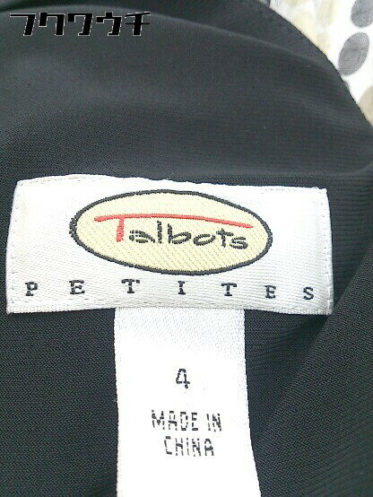 ◇ TALBOTS タルボット ノースリーブ 膝丈 ワンピース サイズ4 ブラック マルチ レディース 【中古】