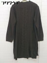 ◇ DRESKIP ドレスキップ ハイネック スリット 長袖 膝丈 ワンピース サイズM ダークブラウン レディース 【中古】