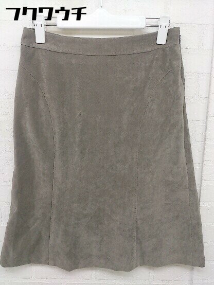 ◇ ICB アイシービー ベロア調 膝丈 タイト スカート サイズ36 ベージュ系 レディース 【中古】