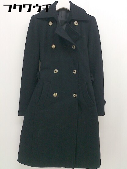 ◇ ◎ bourree ブーレ ウール 長袖 トレンチコート サイズ 38 ブラック レディース 【中古】