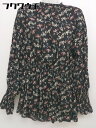 ◇ MOUSSY マウジー 花柄 スタンドカラー 長袖 ミニ チュニック ワンピース サイズ F ブラック ホワイト マルチ レディース 【中古】