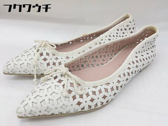 ◇ Pretty Ballerinas プリティ バレリーナ フラット ペタンコ パンプス サイズ37 1/2 ホワイト レディース 【中古】のサムネイル