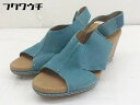 ◇ Clarks クラークス ウェッジソール サンダル サイズ38 ブルー レディース 【中古】