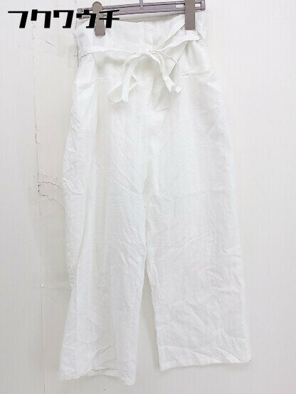 ◇ merlot メルロー ストライプ 水玉 ドット ウエストリボン パンツ ホワイト レディース 【中古】(4)