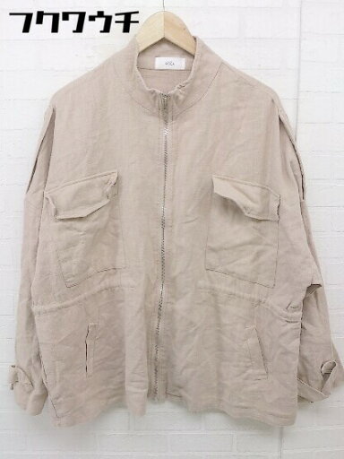 ◇ select MOCA セレクトモカ リネン混 スタンドカラー 長袖 ジップアップ ジャケット サイズF ベージュ レディース 【中古】 ◇ select MOCA セレクトモカ リネン混 スタンドカラー 長袖 ジップアップ ジャケット サイズF ベージュ レディース 【中古】