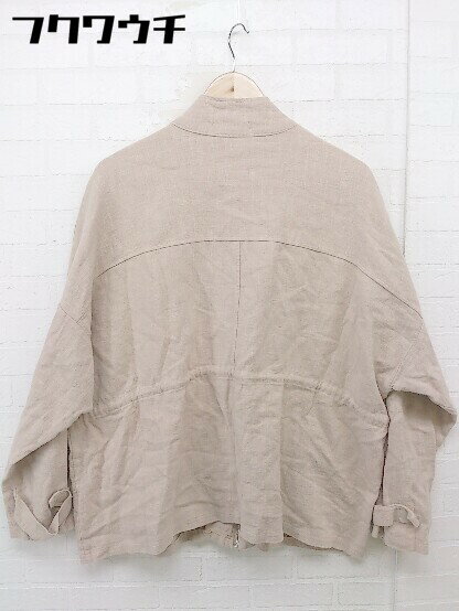 ◇ select MOCA セレクトモカ リネン混 スタンドカラー 長袖 ジップアップ ジャケット サイズF ベージュ レディース 【中古】