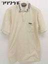 ◇ MUNSINGWEAR GRAND SLAM ロゴ 鹿の子 半袖 ポロシャツ ゴルフウェア サイズ M ベージュ メンズ 【中古】