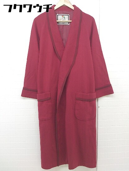 ■ ◎ Arnold Palmer アーノルドパーマー ウエストリボン付き 長袖 コート サイズL レッド系 レディース 【中古】