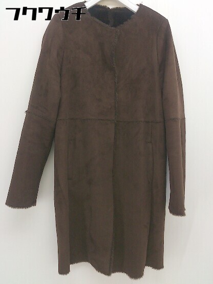 ■ COLLAGE GALLARDAGALANTE コラージュ ガリャルダガランテ 裏ボアファー 長袖 コート サイズF ブラウン レディース 【中古】