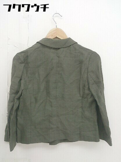 ◇ ADAM ET ROPE アダム エ ロペ リネン混ダブル6B 長袖 テーラードジャケット サイズ38 カーキグリーン レディース 【中古】