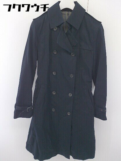 ■ ◎ ADAM ET ROPE アダムエロペ スリット 長袖 トレンチコート サイズ38 ネイビー レディース 【中古】