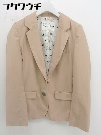 ◇ one after another NICE CLAUP シングル 2B 長袖 テーラードジャケット サイズ1 ベージュ レディース 【中古】 ◇ one after another NICE CLAUP シングル 2B 長袖 テーラードジャケット サイズ1 ベージュ レディース 【中古】