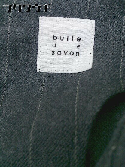 ◇ bulle de savon ビュル デ サボン ピンストライプ 五分袖 ミニ ワンピース サイズF ミディアムグレー レディース 【中古】