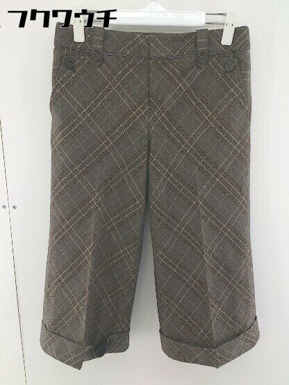 ◇ 23区 ニジュウサンク チェック 七分丈 サブリナ パンツ サイズ38 ブラウン レディース 【中古】