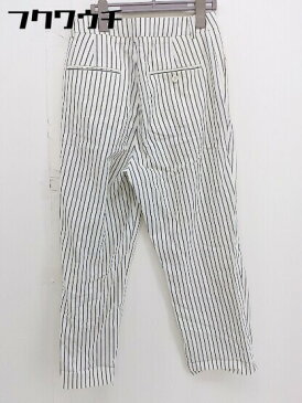 ◇ SLOBE IENA スローブ イエナ ストライプ ハイウエスト ワイド パンツ サイズ38 オフホワイト ブラック系 レディース 【中古】