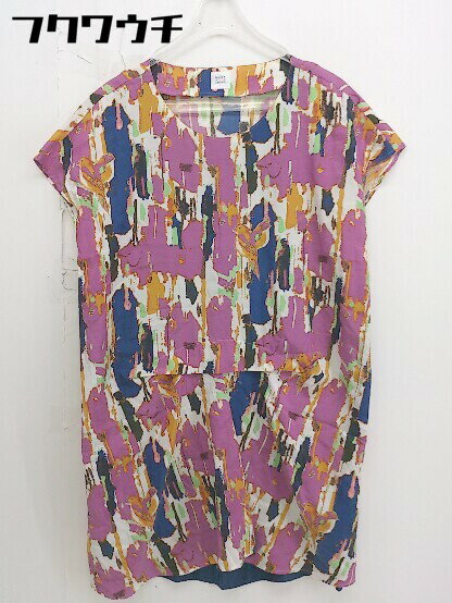 ◇ bulle de savon ビュル デ サボン 総柄 フレンチスリーブ ミニ ワンピース サイズF ピンク系 マルチ レディース 【中古】