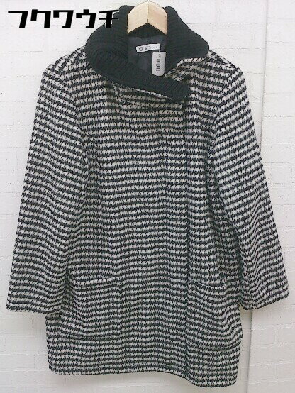 ◇ THE SHOP TK MIXPICE ザショップティーケー 千鳥格子 長袖 コート ブラック ホワイト系 レディース 【中古】