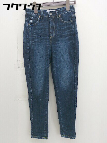 ◇ SOMETHING サムシング ウォッシュ加工 ストレッチ デニム ジーンズ パンツ サイズ27 インディゴ レディース 【中古】