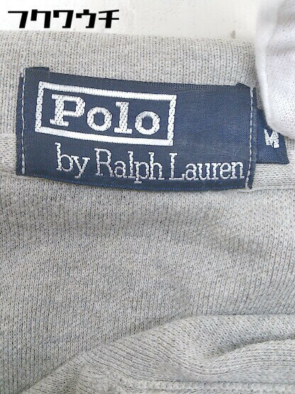 ◇ Polo by Ralph Lauren ポロ バイ ラルフローレン 鹿の子 ビッグポニー 長袖 ポロシャツ サイズM グレー メンズ 【中古】