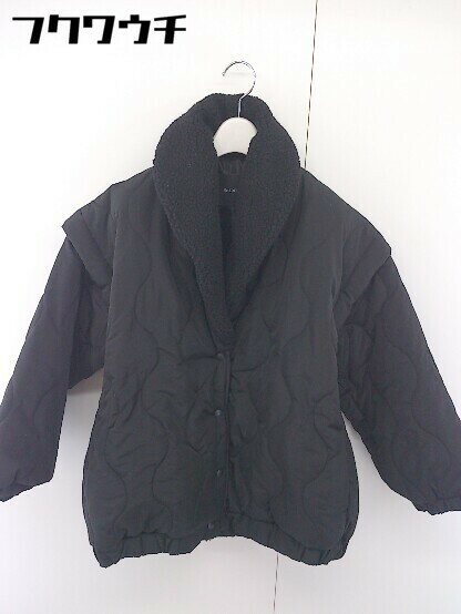 ■ Re:EDIT リエディ 襟ボア 長袖 キルティングジャケット サイズM ブラック レディース 【中古】