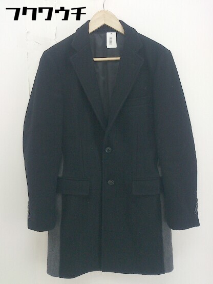 ◇ green label relaxing UNITED ARROWS バイカラー ウール 長袖 チェスターコート サイズ S ブラック ..