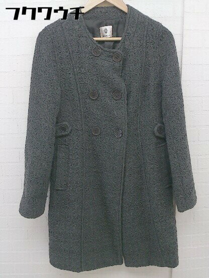 ◇ Bou Jeloud ブージュルード 長袖 ノーカラー コート ミディアムグレー レディース 【中古】