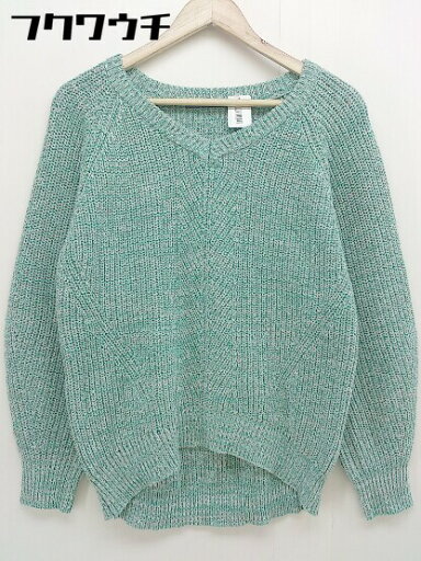 ◇ KBF+ URBAN RESEARCH Vネック コットン ニット 長袖 セーター サイズ ONE グリーン ホワイト レディース 【中古】 ◇ KBF+ URBAN RESEARCH Vネック コットン ニット 長袖 セーター サイズ ONE グリーン ホワイト レディース 【中古】