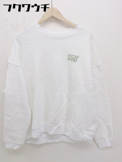 ◇ FREAKS STORE × LOONEY TUNES バックスバニー 裏起毛 長袖 トレーナー サイズ L ホワイト メンズ 【中古】