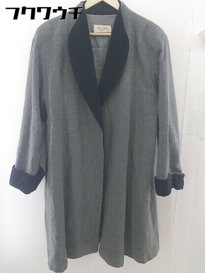 ■ MONGRE モングレ 長袖 コート サイズ9AR グレー ブラック レディース 【中古】