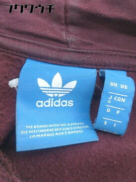 ◇ adidas アディダス 三つ葉 トレフォイル 裏起毛 長袖 プルオーバー パーカー サイズO(XL) バーガンディ系 メンズ 【中古】