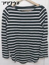 ◇ PATTERN TORSO パターントルソ antiqua ボーダー 長袖 Tシャツ カットソー サイズM ブラック系 レディース 【中古】