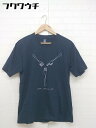 ◇ Design Tshirts Store graniph デザインティーシャツストアグラニフ 半袖 Tシャツ カットソー サイズM ネイビー メンズ 【中古】